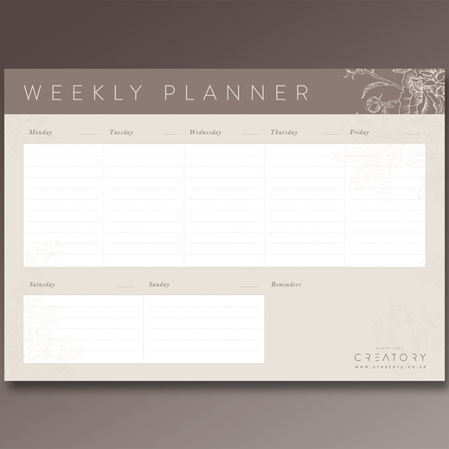 Weekly Planner - Creatory Bespoke Studio
